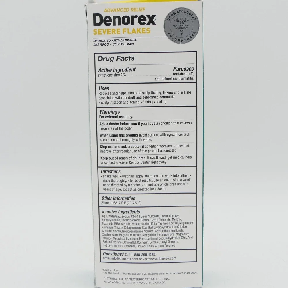 Denorex Advanced Relief Anti-Dandruff Shampoo & Conditioner 10 oz Flake Control